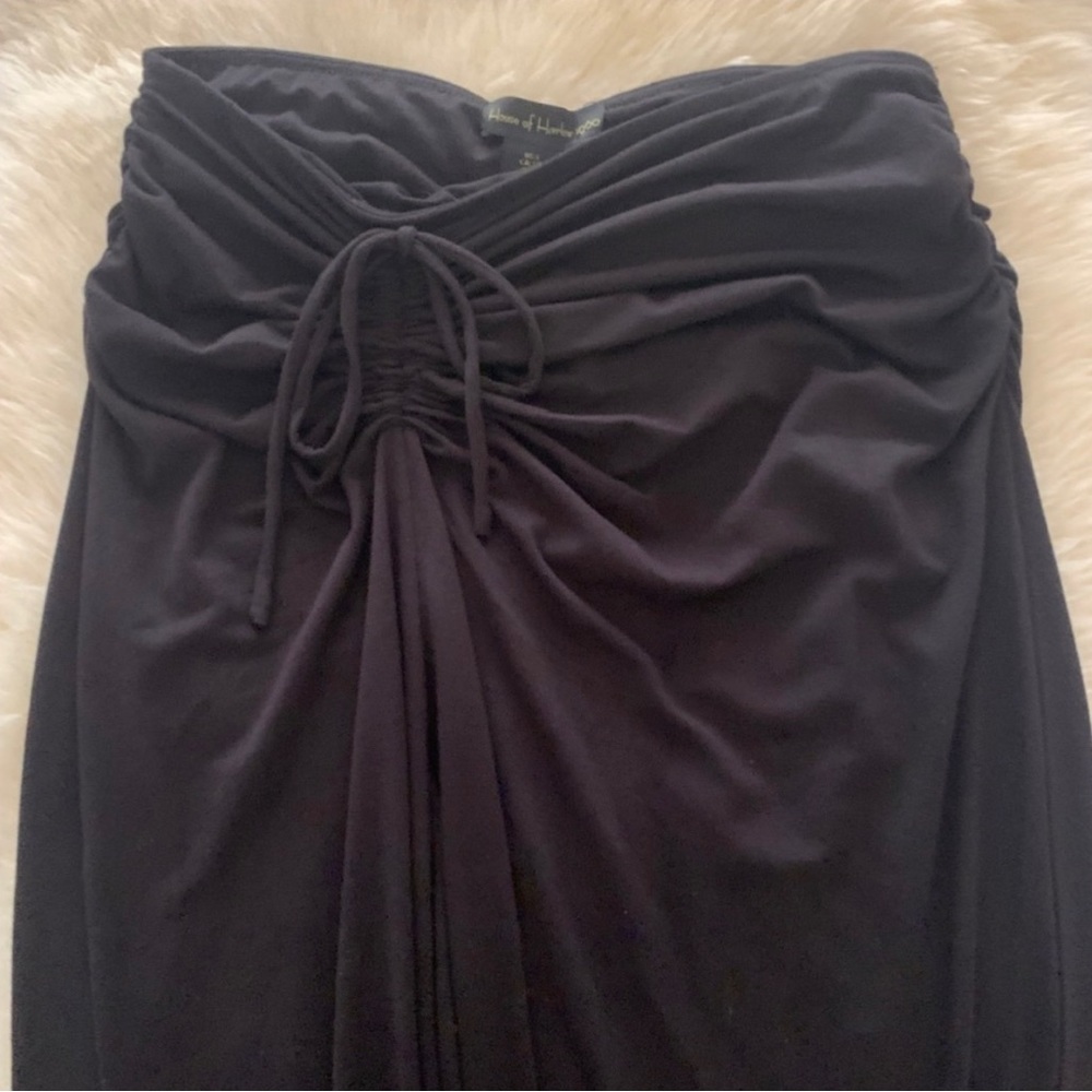 📦MOVING SALE House of Harlow 1960 black midi skirt ruched cotton